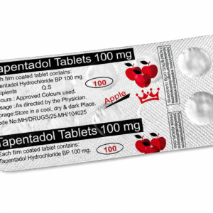 Apple100 mg tablets in blister packs with orange round pills